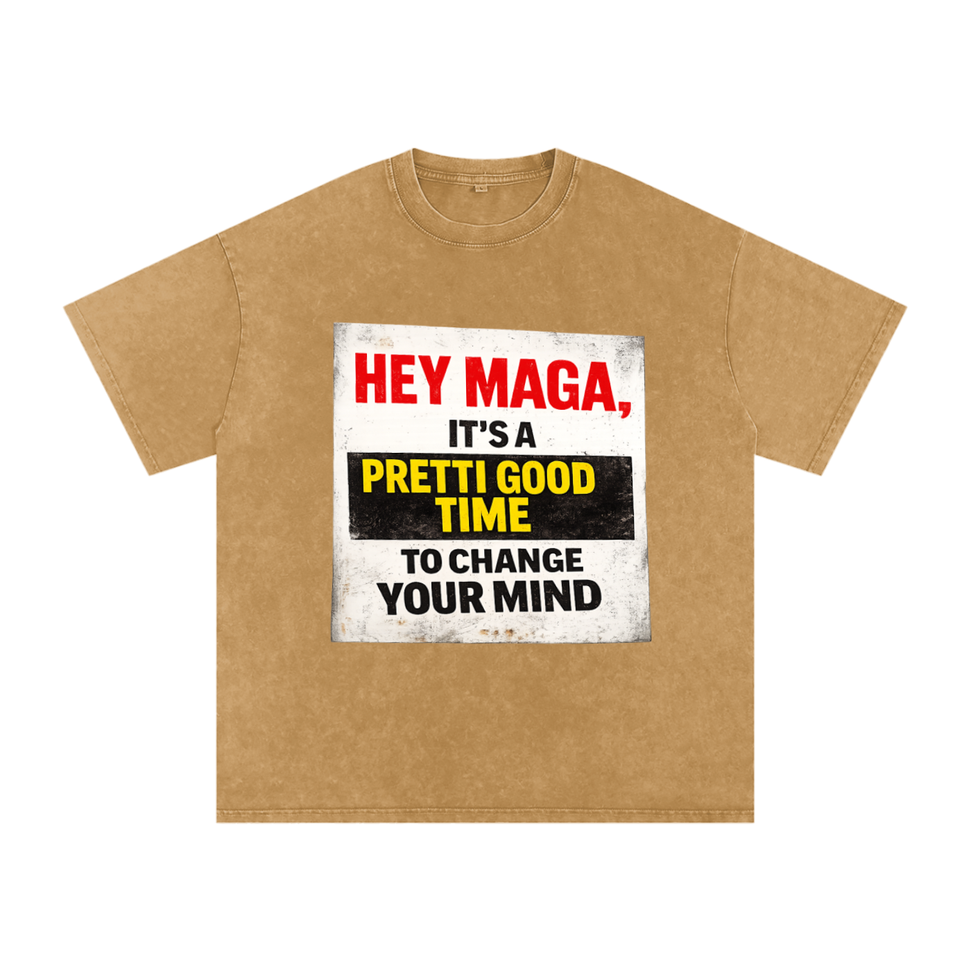 PRETTI GOOD Snow Washed Oversized Cotton T-Shirt