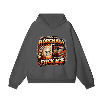 WARM HORCHATA Heavyweight Hidden Pocket Fleece Hoodie