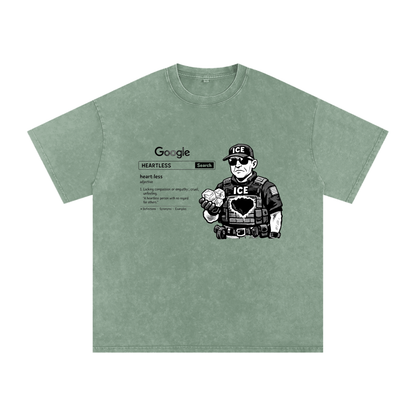 HEARTLESS Snow Washed Oversized Cotton T-Shirt