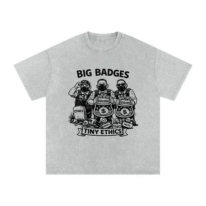 TINY ETHICS Snow Washed Oversized Cotton T-Shirt