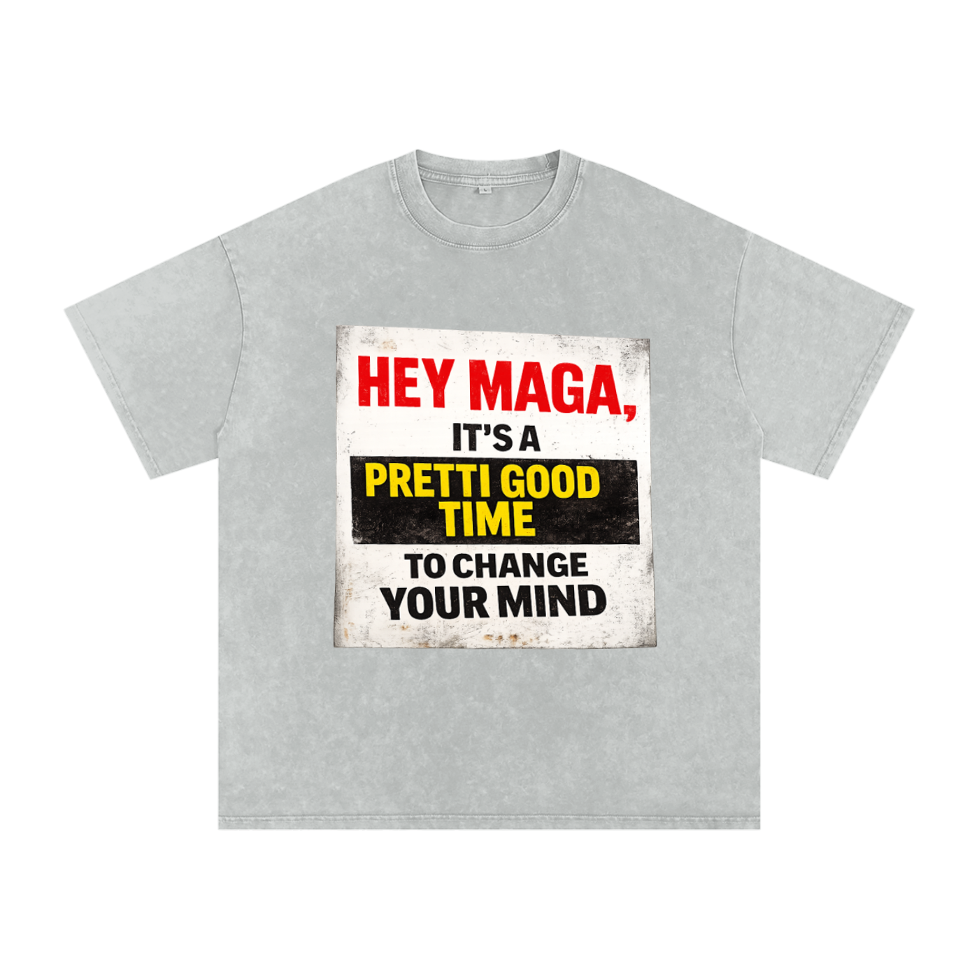 PRETTI GOOD Snow Washed Oversized Cotton T-Shirt