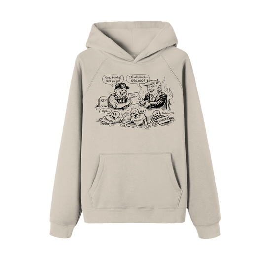 DEAL WITH THE DEVIL Essential Raglan Sleeve Fleece Hoodie