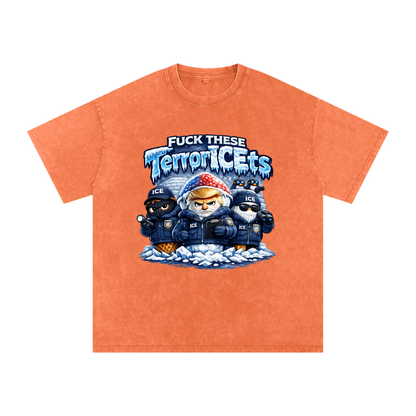 Snow Washed Oversized Cotton T-Shirt