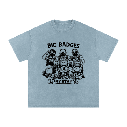 TINY ETHICS Snow Washed Oversized Cotton T-Shirt