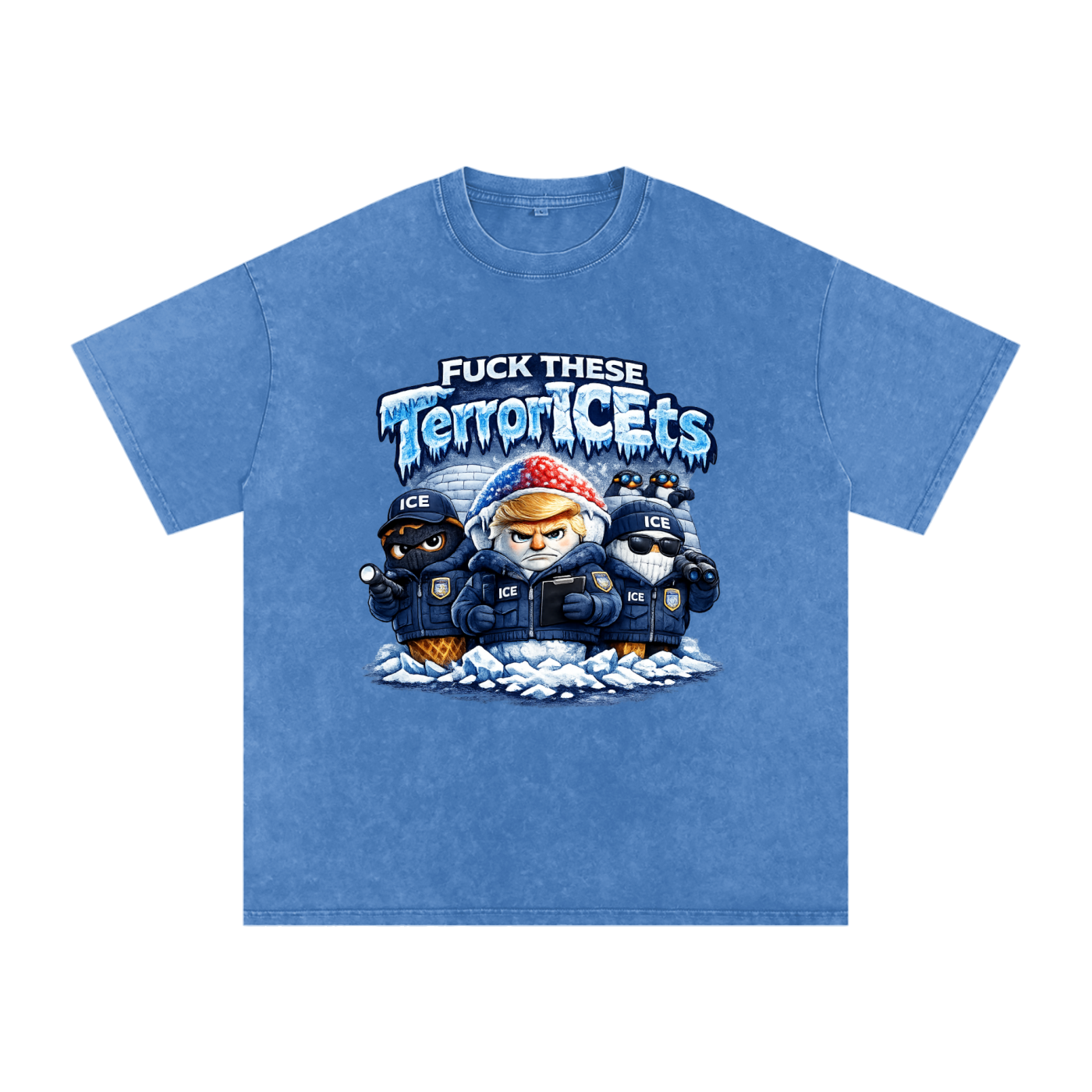 Snow Washed Oversized Cotton T-Shirt