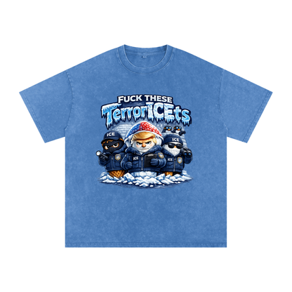 Snow Washed Oversized Cotton T-Shirt