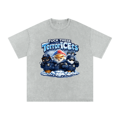 Snow Washed Oversized Cotton T-Shirt