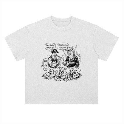 DEAL WITH THE DEVIL Heavyweight Drop Shoulder Cotton T-Shirt