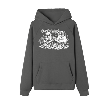 DEAL WITH THE DEVIL Essential Raglan Sleeve Fleece Hoodie