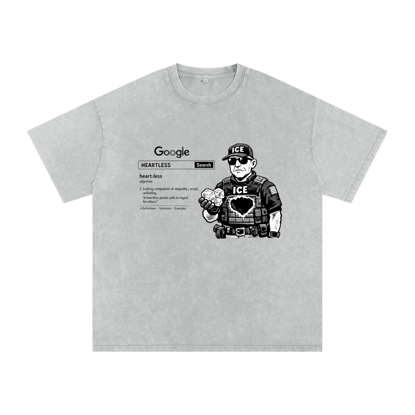 HEARTLESS Snow Washed Oversized Cotton T-Shirt