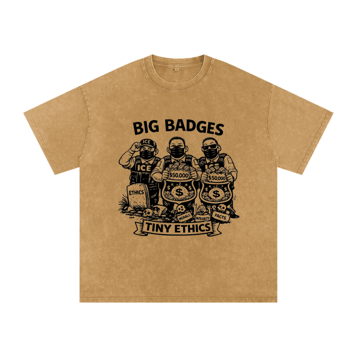 TINY ETHICS Snow Washed Oversized Cotton T-Shirt