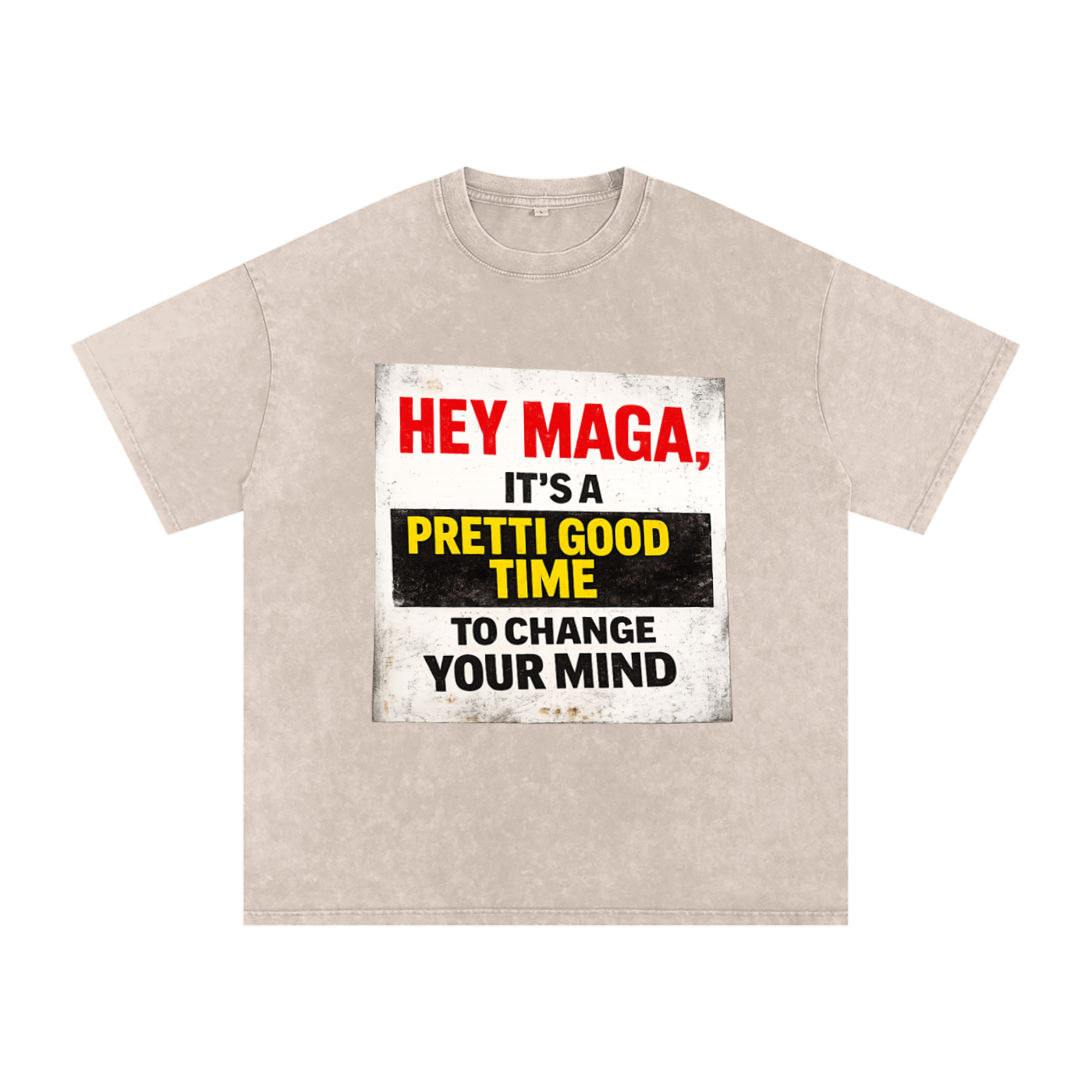 PRETTI GOOD Snow Washed Oversized Cotton T-Shirt