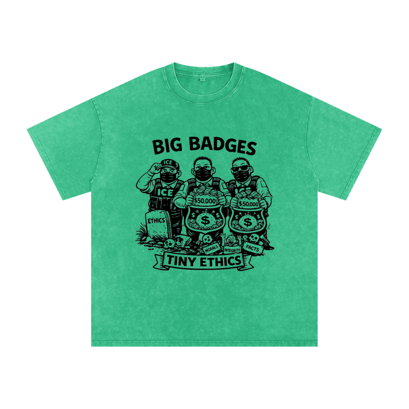 TINY ETHICS Snow Washed Oversized Cotton T-Shirt