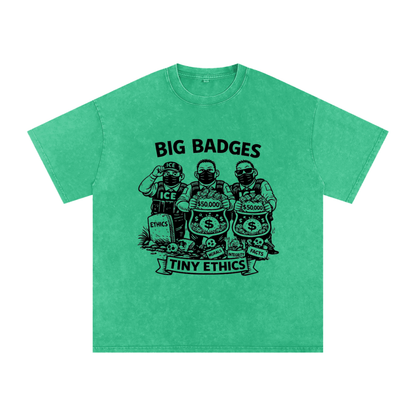 TINY ETHICS Snow Washed Oversized Cotton T-Shirt