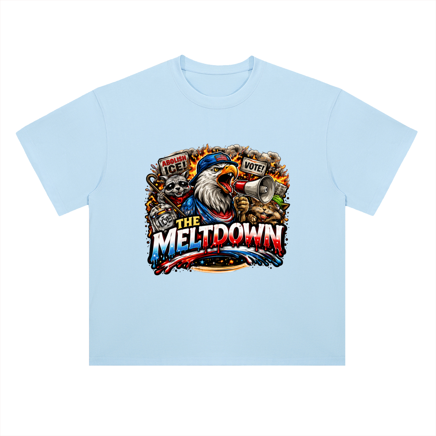 MELTDOWN KNOW YOUR RIGHTS Heavyweight Drop Shoulder Cotton T-Shirt