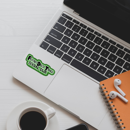 Foxtrot Delta Tango Social Club Sticker | 3" x 1" | Green | Vinyl Decal | Water-Resistant | Military Sticker