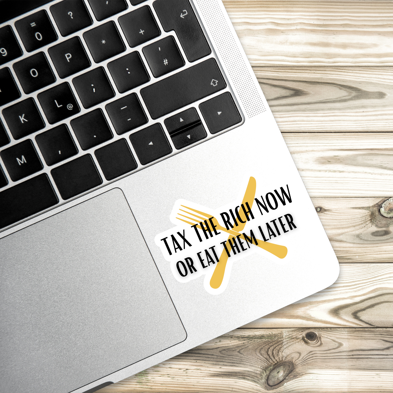 Tax the Rich Now or Eat Them Later Sticker | Eat the Rich Sticker | Laptop Political Sticker | Leftist Humor
