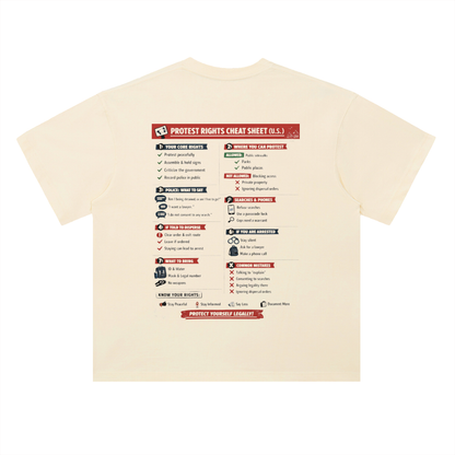 MELTDOWN KNOW YOUR RIGHTS Heavyweight Drop Shoulder Cotton T-Shirt