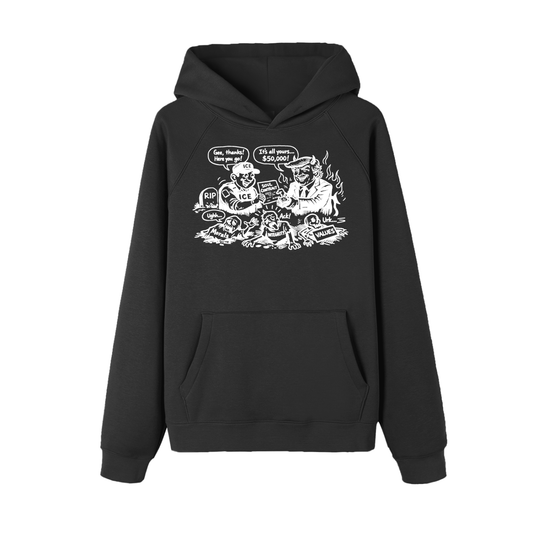 DEAL WITH THE DEVIL Essential Raglan Sleeve Fleece Hoodie