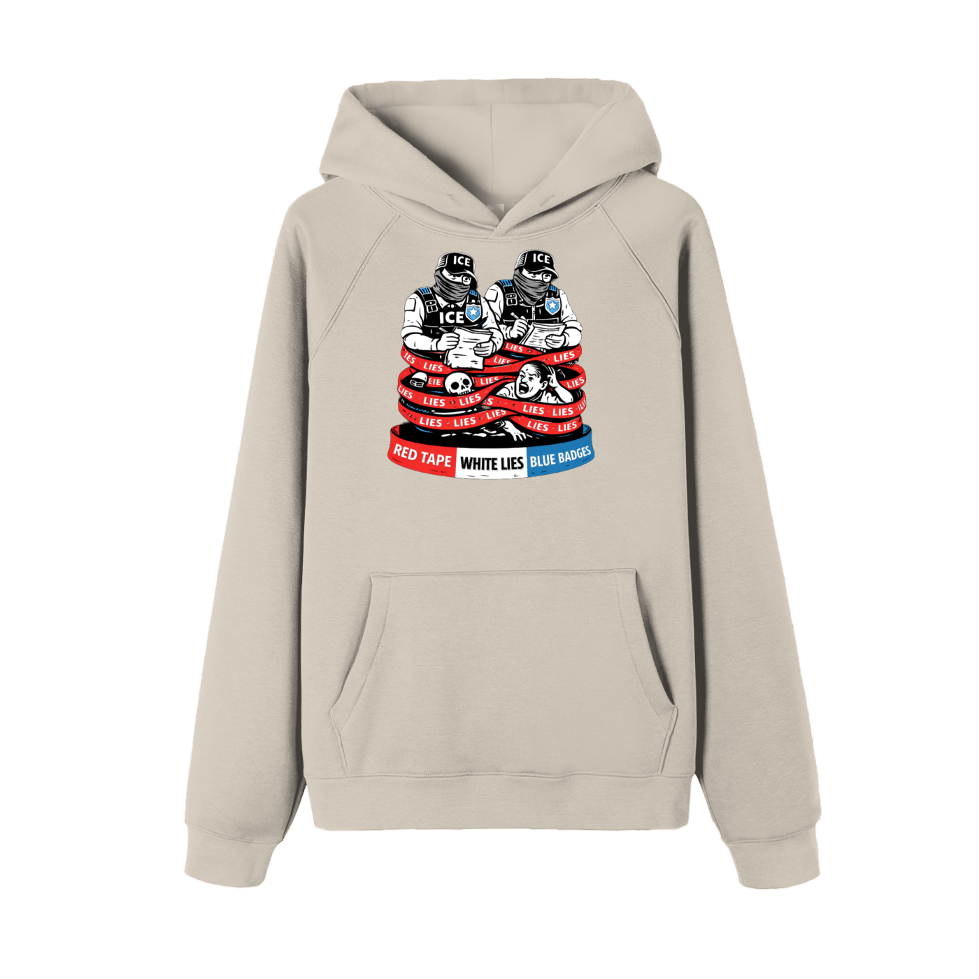 WHITE LIES Essential Raglan Sleeve Fleece Hoodie