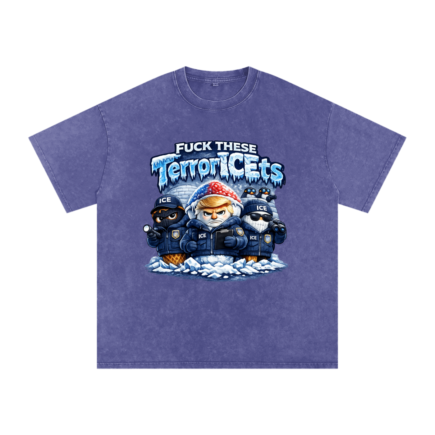 Snow Washed Oversized Cotton T-Shirt