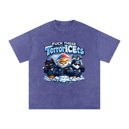 Snow Washed Oversized Cotton T-Shirt