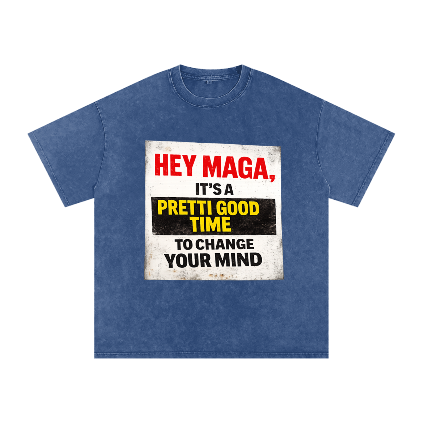 PRETTI GOOD Snow Washed Oversized Cotton T-Shirt