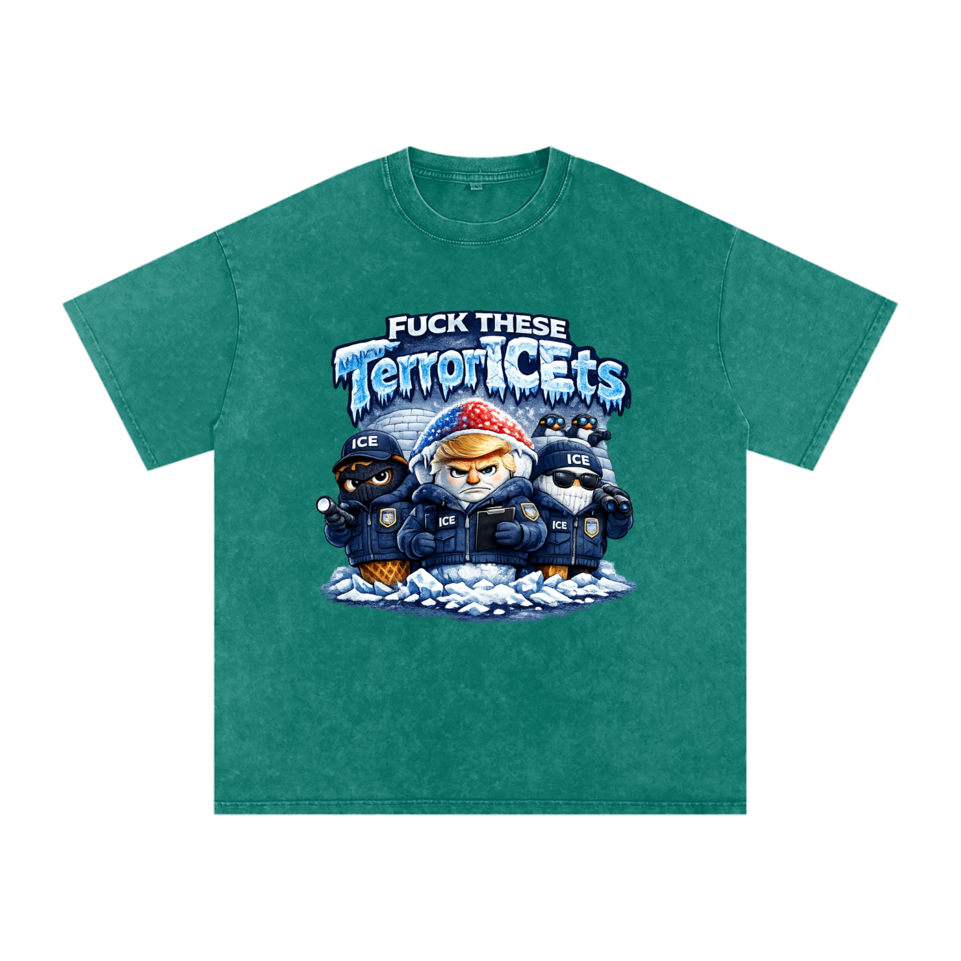 Snow Washed Oversized Cotton T-Shirt