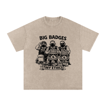 TINY ETHICS Snow Washed Oversized Cotton T-Shirt