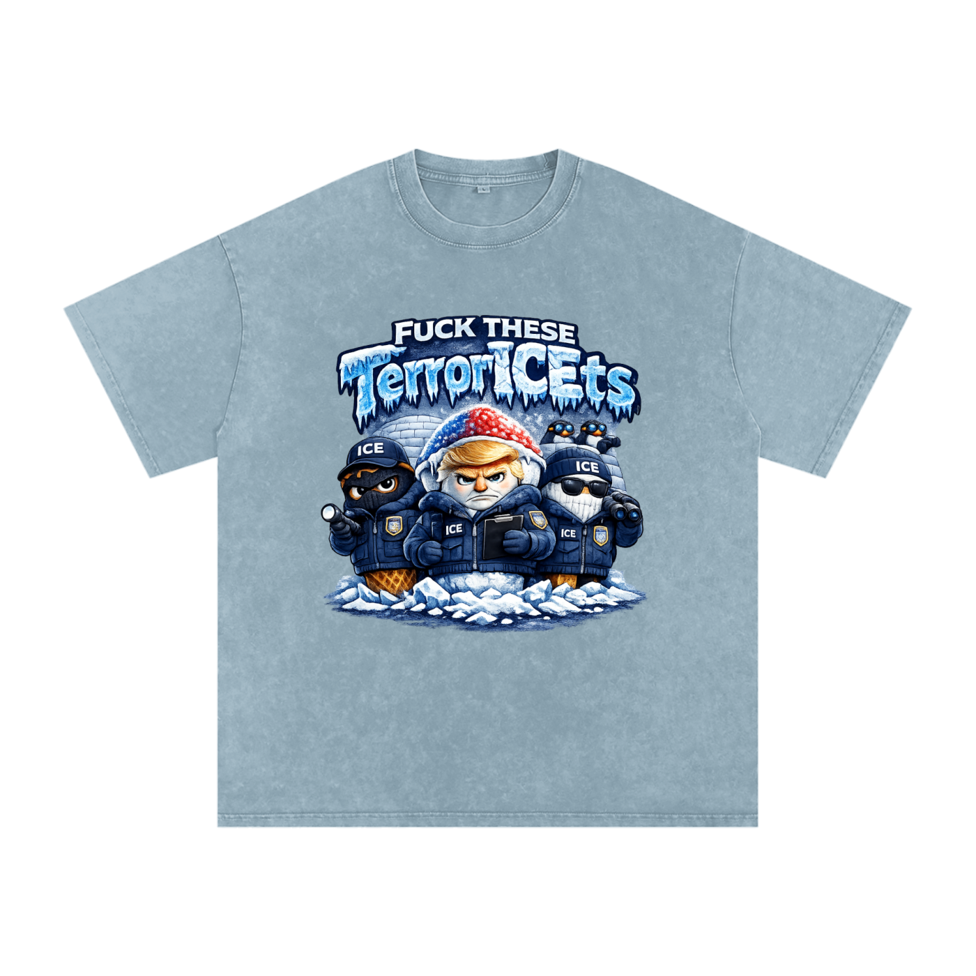 Snow Washed Oversized Cotton T-Shirt