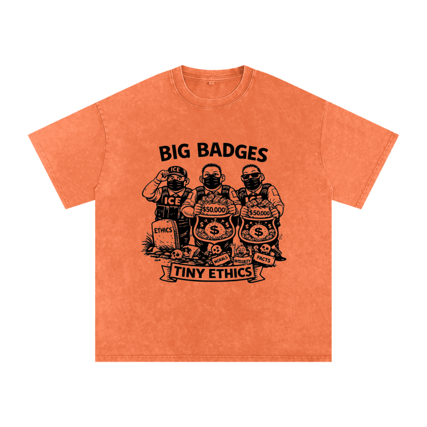 TINY ETHICS Snow Washed Oversized Cotton T-Shirt
