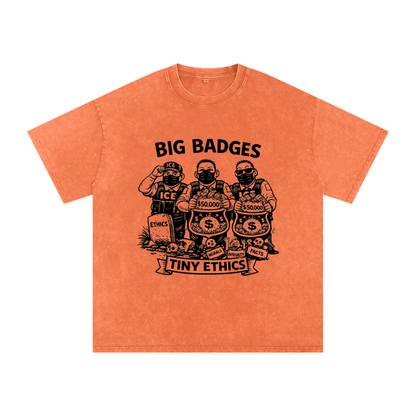 TINY ETHICS Snow Washed Oversized Cotton T-Shirt
