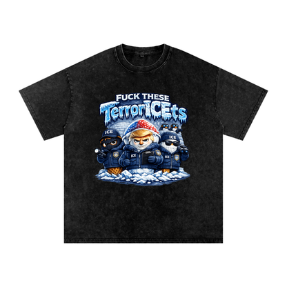 Snow Washed Oversized Cotton T-Shirt