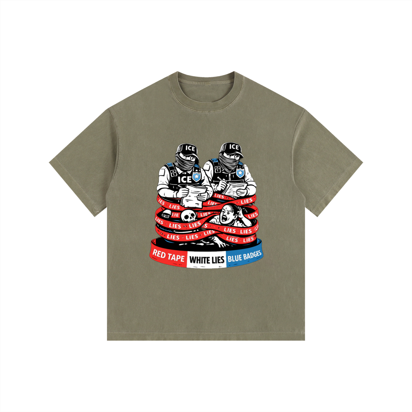 WHITE LIES Vintage Washed Oversized Cotton T-Shirt