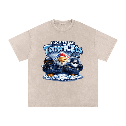 Snow Washed Oversized Cotton T-Shirt
