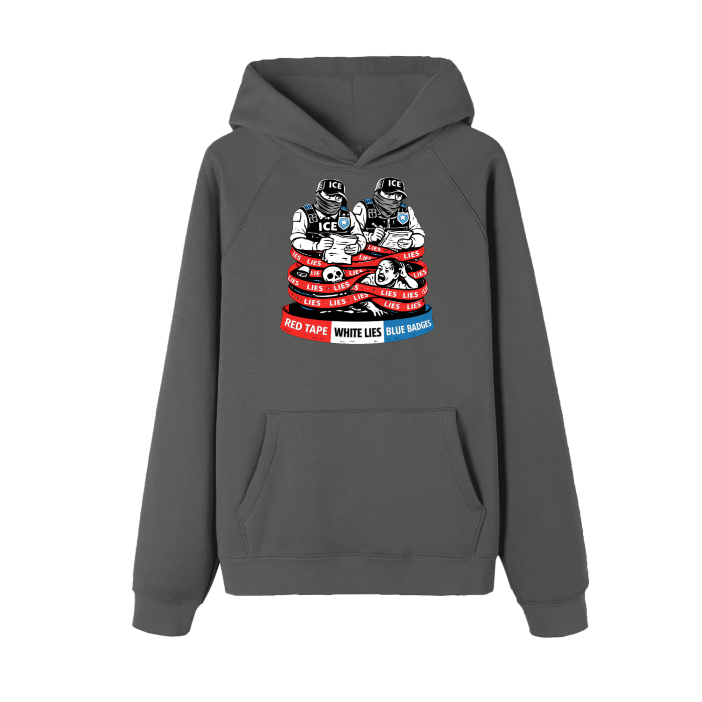 WHITE LIES Essential Raglan Sleeve Fleece Hoodie