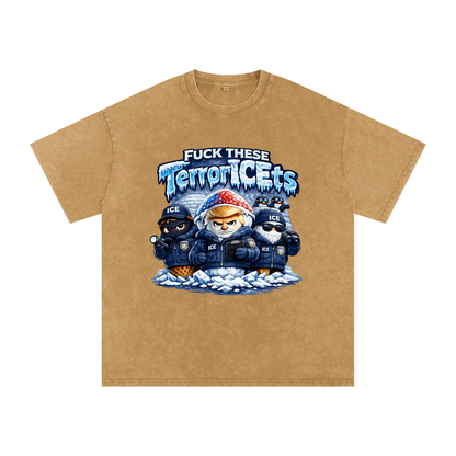 Snow Washed Oversized Cotton T-Shirt