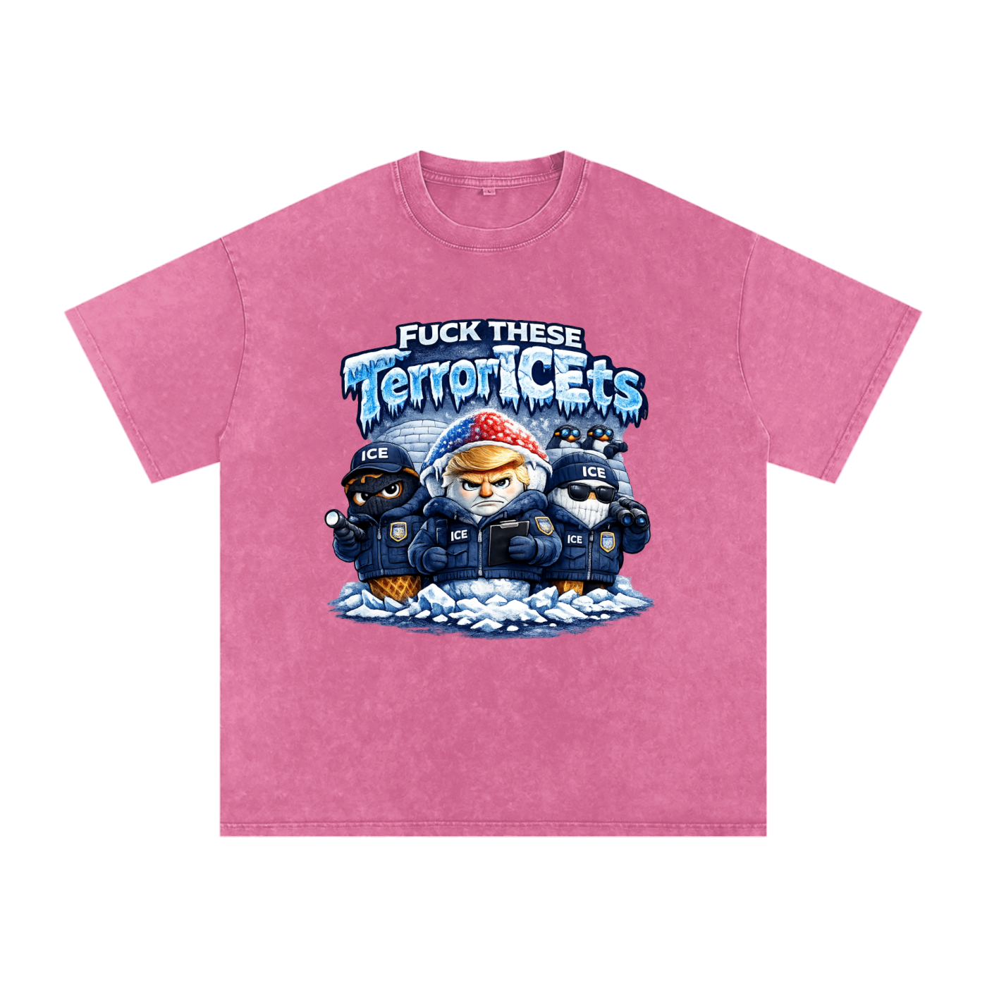 Snow Washed Oversized Cotton T-Shirt
