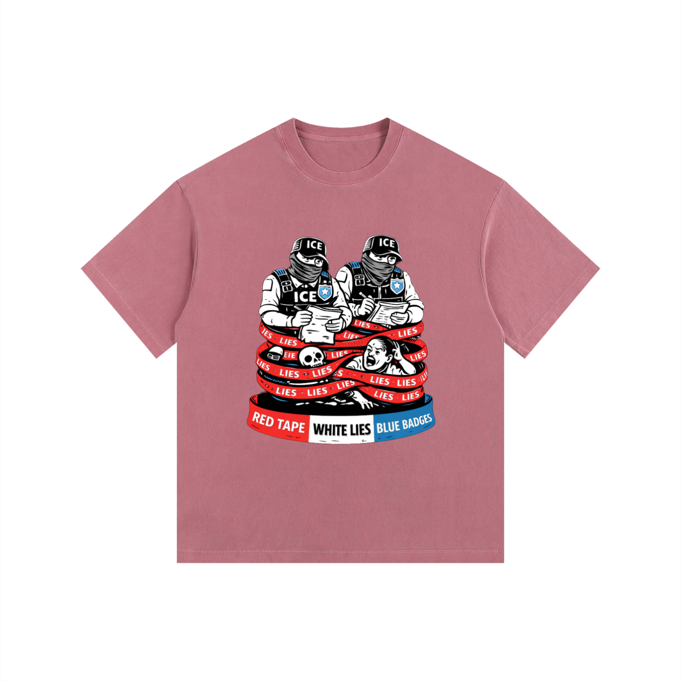 WHITE LIES Vintage Washed Oversized Cotton T-Shirt