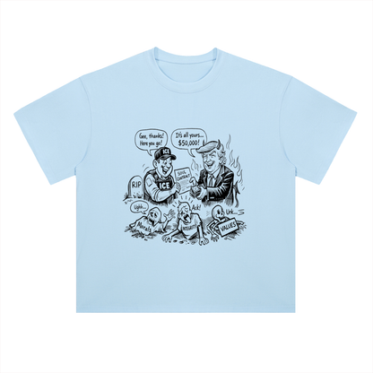 DEAL WITH THE DEVIL Heavyweight Drop Shoulder Cotton T-Shirt