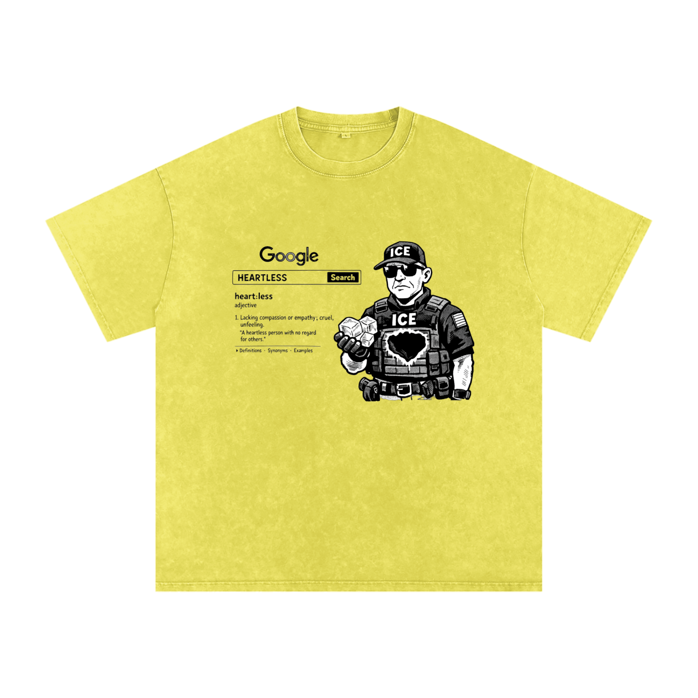 HEARTLESS Snow Washed Oversized Cotton T-Shirt