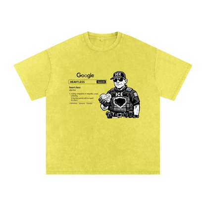 HEARTLESS Snow Washed Oversized Cotton T-Shirt