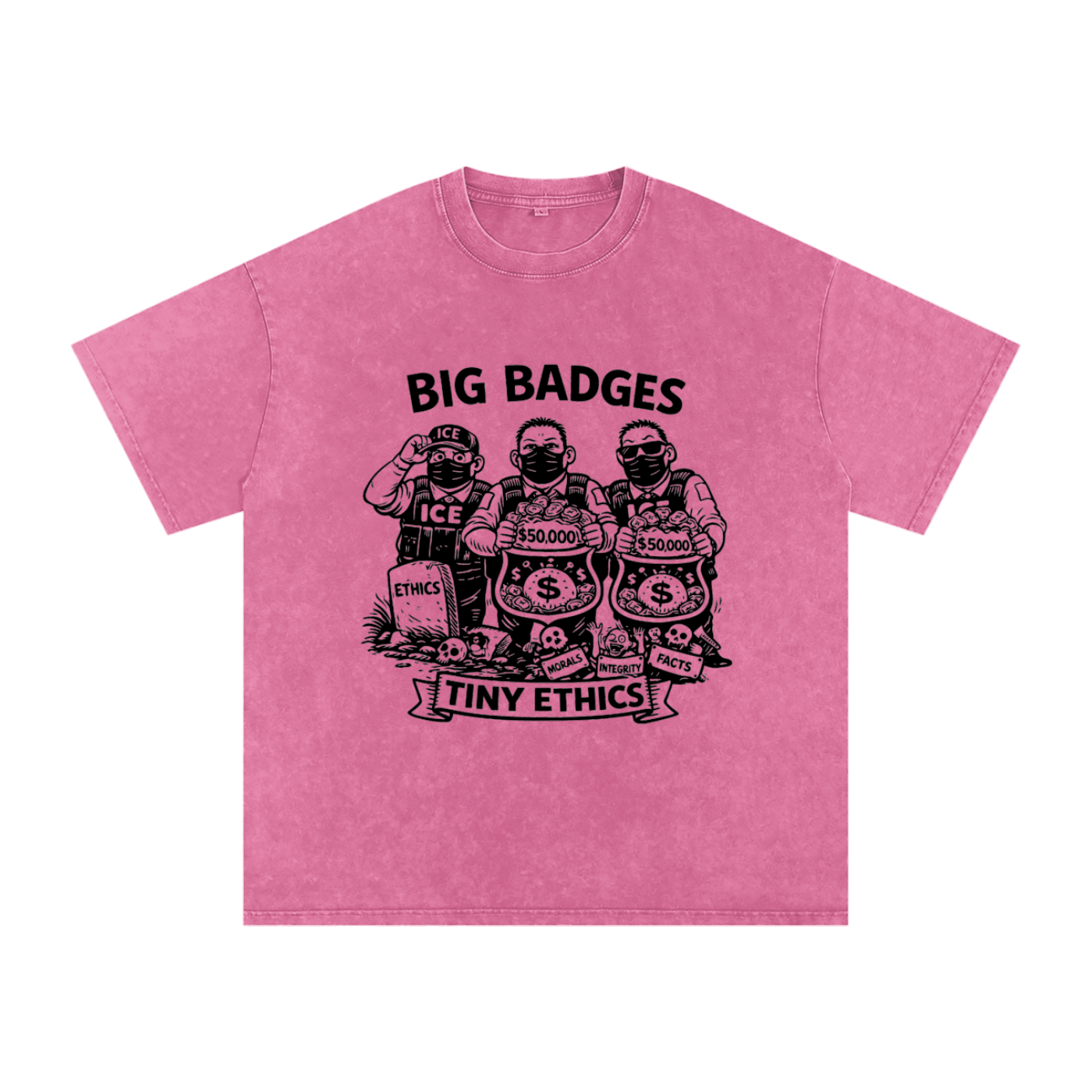 TINY ETHICS Snow Washed Oversized Cotton T-Shirt