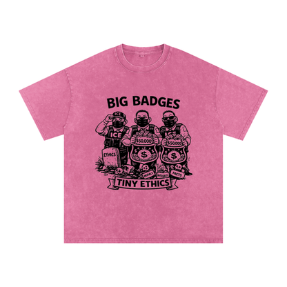 TINY ETHICS Snow Washed Oversized Cotton T-Shirt