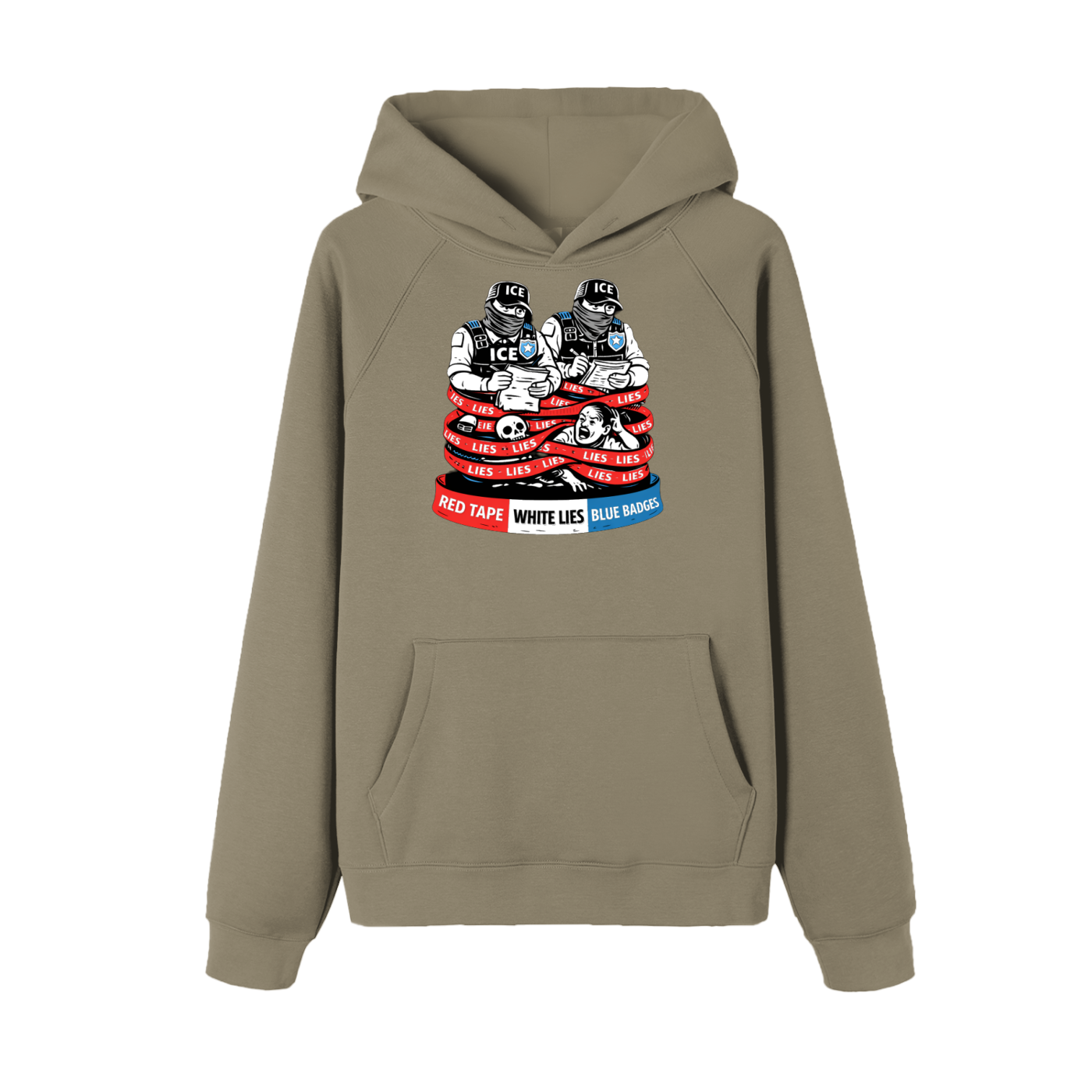 WHITE LIES Essential Raglan Sleeve Fleece Hoodie