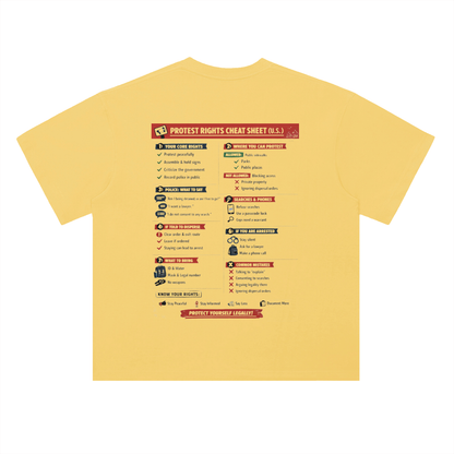 MELTDOWN KNOW YOUR RIGHTS Heavyweight Drop Shoulder Cotton T-Shirt
