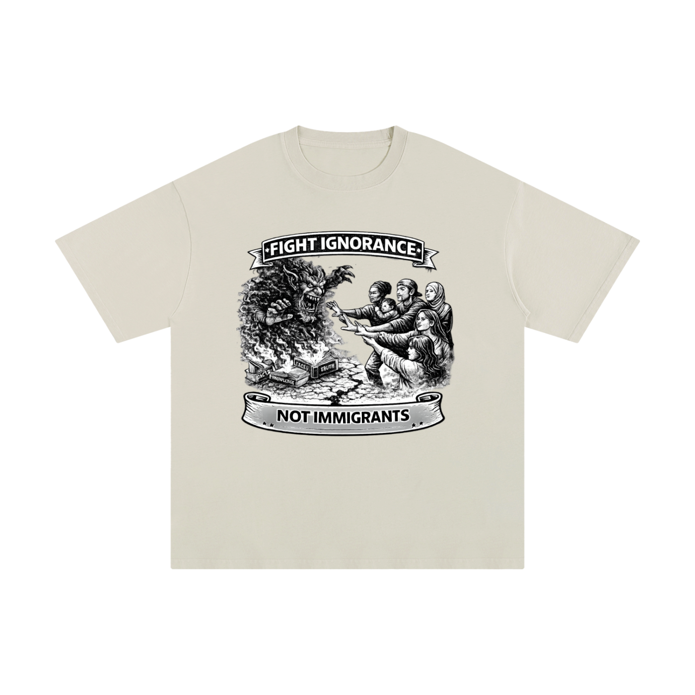 FIGHT IGNORANCE NOT IMMIGRANTS Unisex Pure Cotton T-Shirt