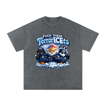 Snow Washed Oversized Cotton T-Shirt