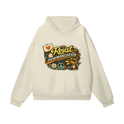RESIST DEHUMANIZATION Heavyweight Hidden Pocket Fleece Hoodie