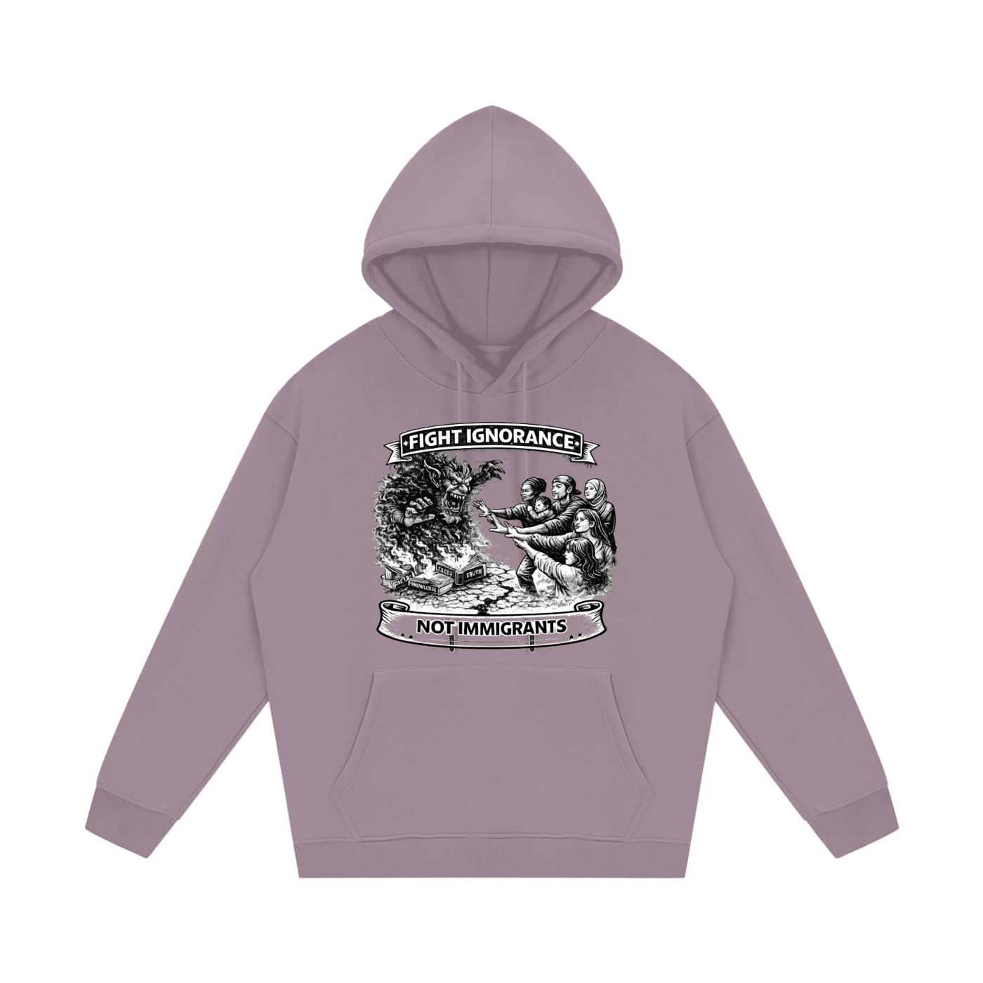 FIGHT IGNORANCE NOT IMMIGRANTS Streetwear Unisex Fleece Hoodie
